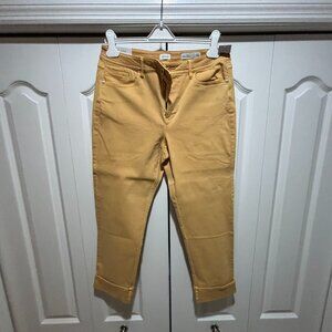 J. Jill Orange/Yellow High-Rise Straight-Leg Ankle Pants - Size 12R